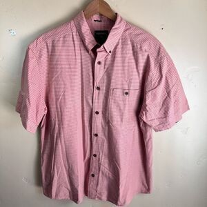 WOOLRICH Mens Short Sleeve Checkered Button Down Top Size Large Work Corporate